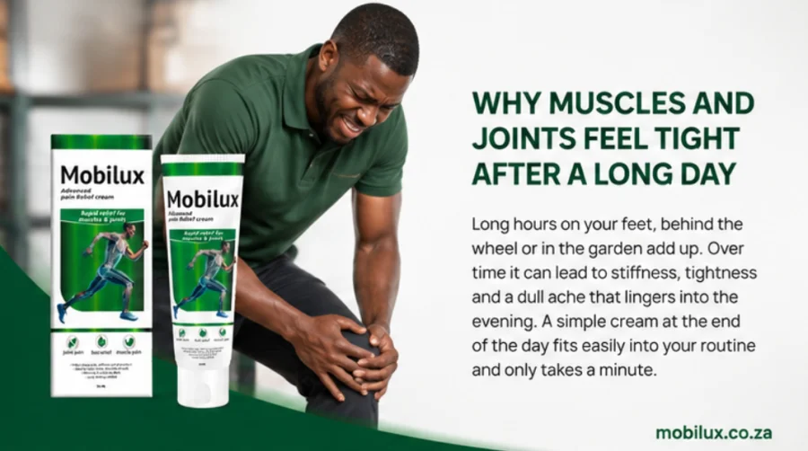 Mobilux — massaging cream into a stiff shoulder
