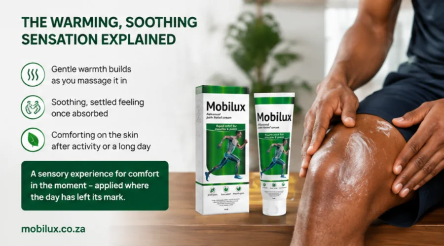Mobilux — warming, soothing sensation on the skin